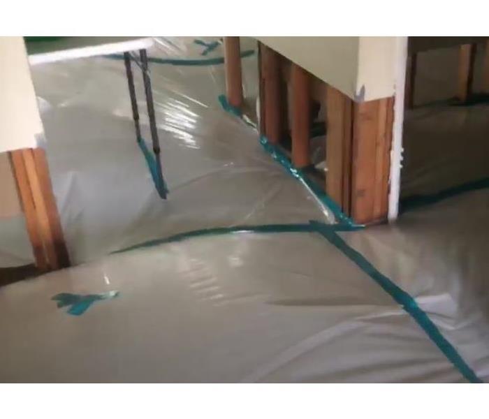 tenting floors with plastic